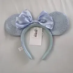 【タグ付き】ディズニー　ブルーエバーアフター　水色　レース　カチューシャ
