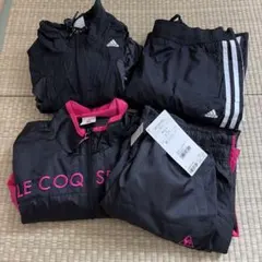 adidas ルコック　ジャージ上下セット M ブラック/ピンク　綺麗　中古品