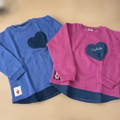 ハートパッチ 裏起毛スウェットトレーナー 120cm