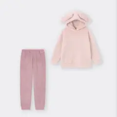 GU マシュマロフィールフーディセット(長袖)(うさぎ) ピンクのサムネイル