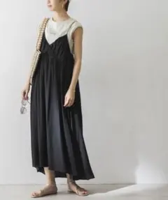 URBAN RESEARCH ヴィンテージサテンBACKリボンキャミワンピース