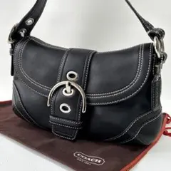 美品＊コーチ ショルダーバッグ ソーホー ワンショルダー レザー ブラック