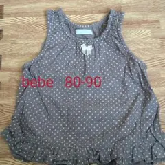 bebe ワンピース　グレー　ドット　80 90