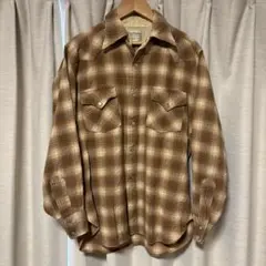 A*ア様 70'ペンドルトン/白タグ/ウールシャツ/ウエスタン/ブラウン系【希少