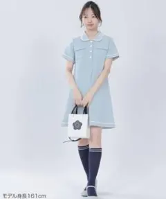 デイジーエポボタンラインテープポロ ワンピース(BLUE)のサムネイル