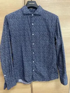 SHIPS ネイビー 花柄 長袖シャツ L