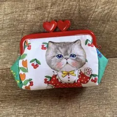 コヤンイサムチョン　ルミちゃん　ジンコ　赤　ハートがま口ポーチ　ハンドメイド