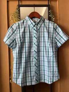LACOSTE レディース　半袖チェックシャツ Sサイズ