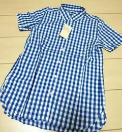 【新品未使用】無印:チェック半袖シャツ　Sサイズ