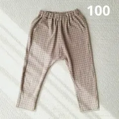 使用回数少ない　100 チェック　茶色　ブラウン　長ズボン　女の子　男の子　春