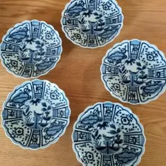 14】源右衛門窯 染付草花見込図 小鉢 5客 - メルカリ