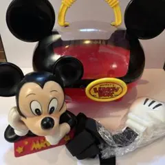 ディズニー ミッキー ソフビ貯金箱＋ランチボックス セット　レア　レトロ