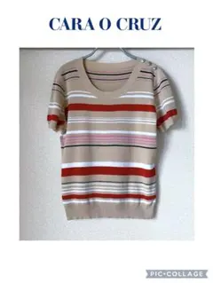 可愛い♡CARAOCRUZ キャラオクルス＊ボーダー半袖ニット＊size9のサムネイル
