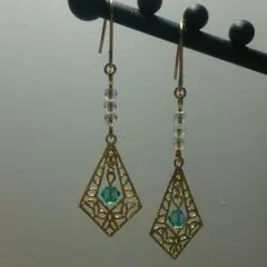 ♡透かしチャームとスワロフスキーのピアス