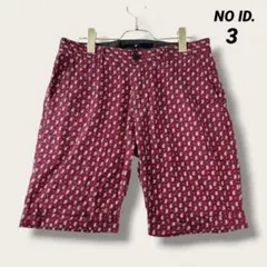 NO ID. ペイズリー柄 ハーフパンツ ショートパンツ コットン ボルドー 3のサムネイル