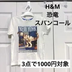 H&M 恐竜 スパンコールTシャツ