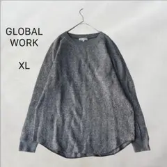 グローバルワーク メランジ柄 クルーネックニット 大きいサイズ シンプル XL