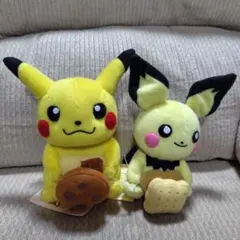 やや美品！とりかえっこぬいぐるみピカチュウ&アチャモマフラー