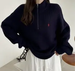 U.S. POLO ASSN./ユーエスポロアッスン ハーフジップニット