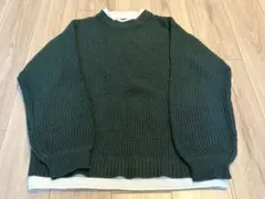 メンズニット　グリーンMサイズ