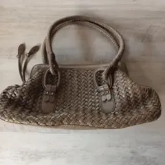 ★新品未使用　★値下げしました　Cole Haan ブラウン編み込みハンドバッグ