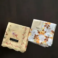 ハンカチ　バーバリー　花柄/ INEDイネド ハンカチ　大判　2枚セット