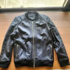 NUMBER (N)INE ラムレザージャケット ブラック 羊革 音符刺繍