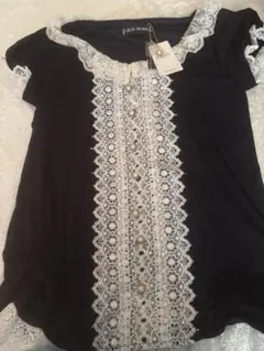 CECI McBEE 新品未使用　黒 レース付き 半袖Tシャツ