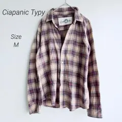 チャオパニック ティピー ネルシャツ チェック柄 M 綿 長袖 シャツ