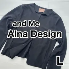 美品　andme Alna Design ノーカラージャケット L 黒フォーマルのサムネイル