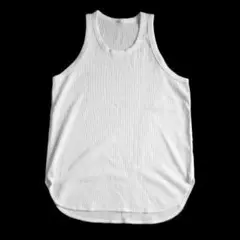 GU ジーユー ワッフル ロング タンクトップ L 白 メンズ ランニング 紳士