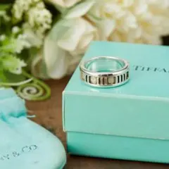 美品 オールド ティファニー TIFFANY アトラスワイドリング 12号
