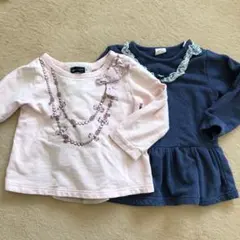 BEBE トレーナー セット 100 90 ピンク 紺 フリル リバティ 95