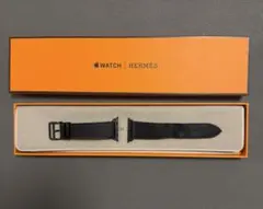 美品 エルメス純正品 Apple Watch レザーストラップ ソーブラック