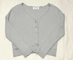 JILLSTUART クロップドカーディガン　リブ編み グレー　春服　レディース