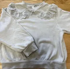 アプレレクール フリル付きグレー スウェットトレーナー