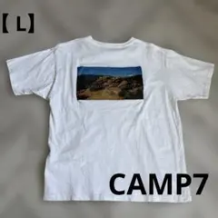 CAMP7 風景プリント Tシャツ 【 L】中美品✨キャンプ　白　バッグプリントのサムネイル