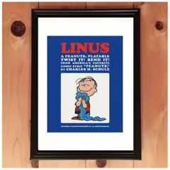 スヌーピー ライナスブルー柄★A4サイズポスター★値下げ可