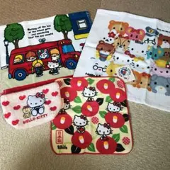 ミニタオル，ハンドタオル✖️②，パイルポーチ