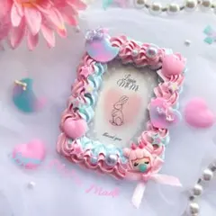 ピンク 水色 ホイップデコ 硬質トレカケース リボン ラメ ゆめかわ カード 月