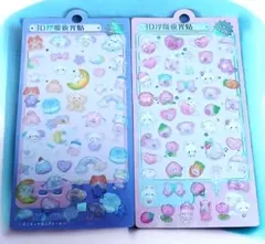 【新品・検品済】3D ぷっくりシール 2枚セット 海外製 印刷ズレなし