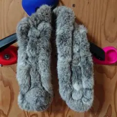 グレー ボア・ファー マフラー