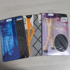 柄ストッキング3足セット