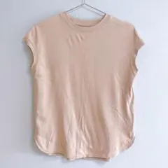 無印良品 天竺編みフレンチスリーブＴシャツ XS-S ベージュ