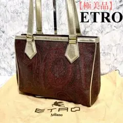 【極美品】エトロ　ショルダーバッグ　ハンドバッグ　レザー　ペイズリー　保存袋付きのサムネイル