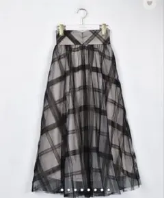 evelyn フロッキーロングスカート ピンク