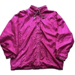 ナイロン❌コットンのリバーシブルジャケット 丈78 紫×グレー 男女兼用