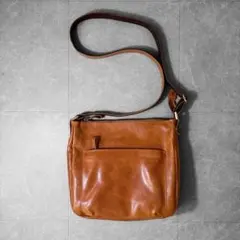 00s vintage レザーショルダーバッグ 本革 ブラウン アメカジ y2kのサムネイル