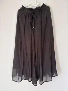 CLASSICAL ELF ロングスカート M フレア シフォン 黒