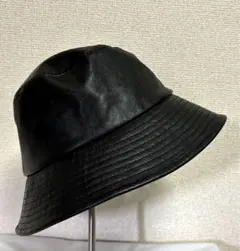OPAQUE.CLIP 黒レザー調ハット
